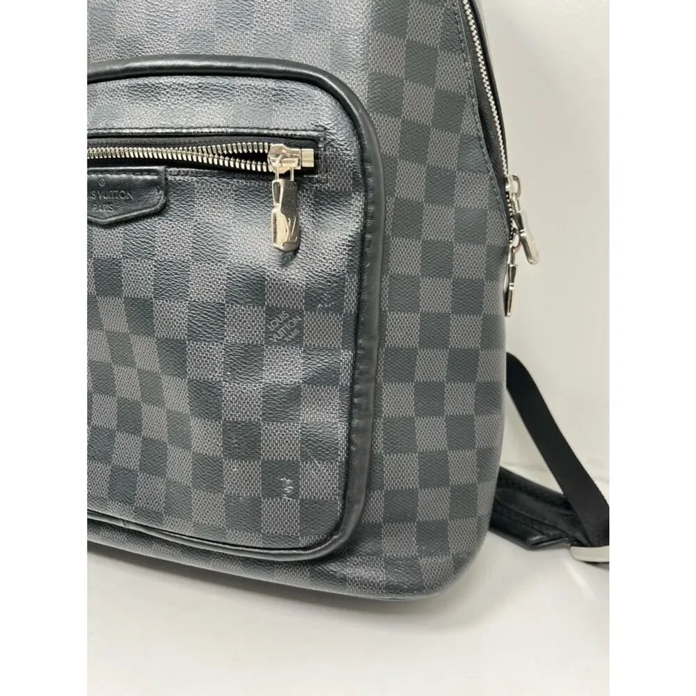Louis Vuitton Josh Backpack Black Leather Damier Graphite